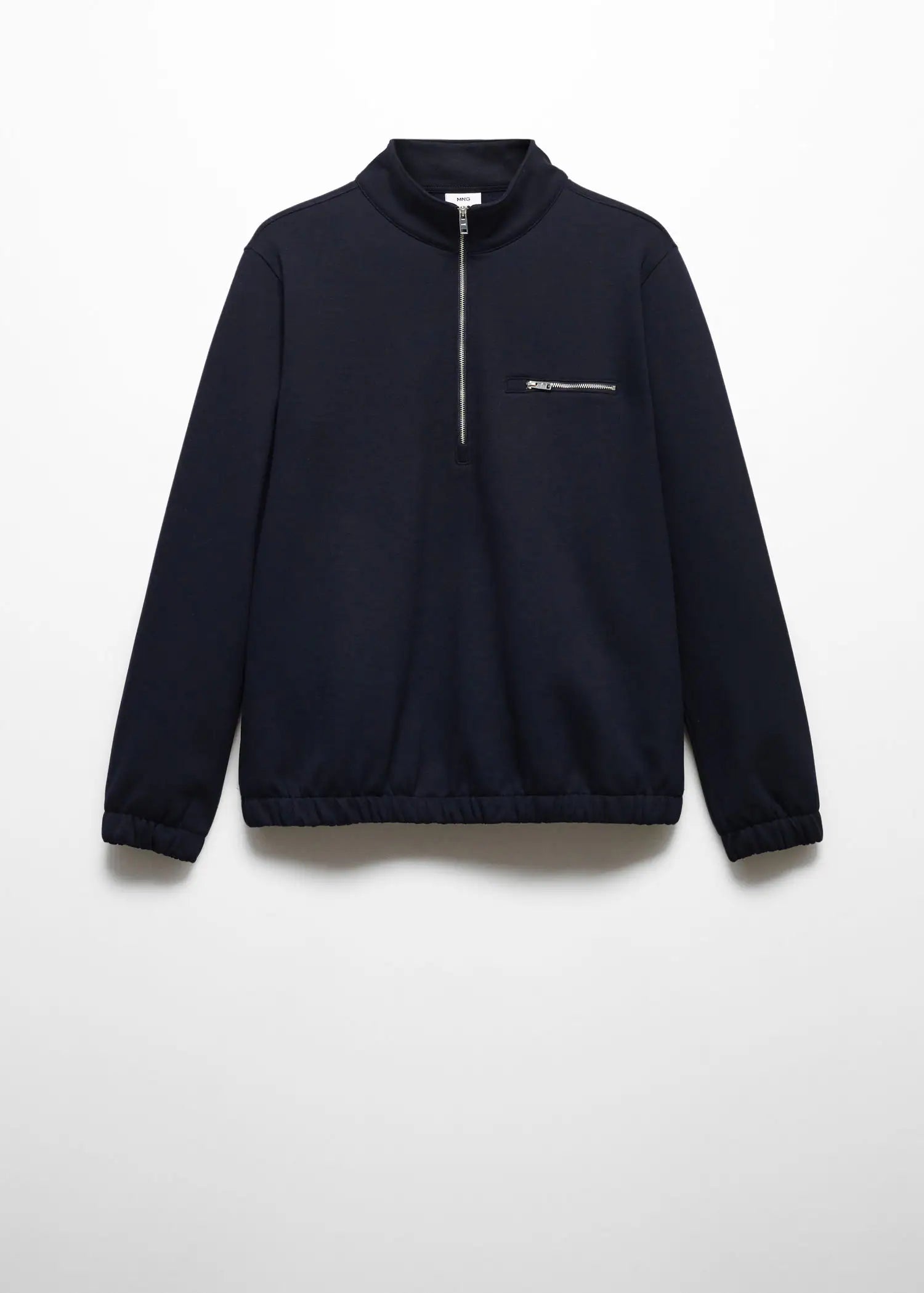 Sudadera algodón cuello cremallera