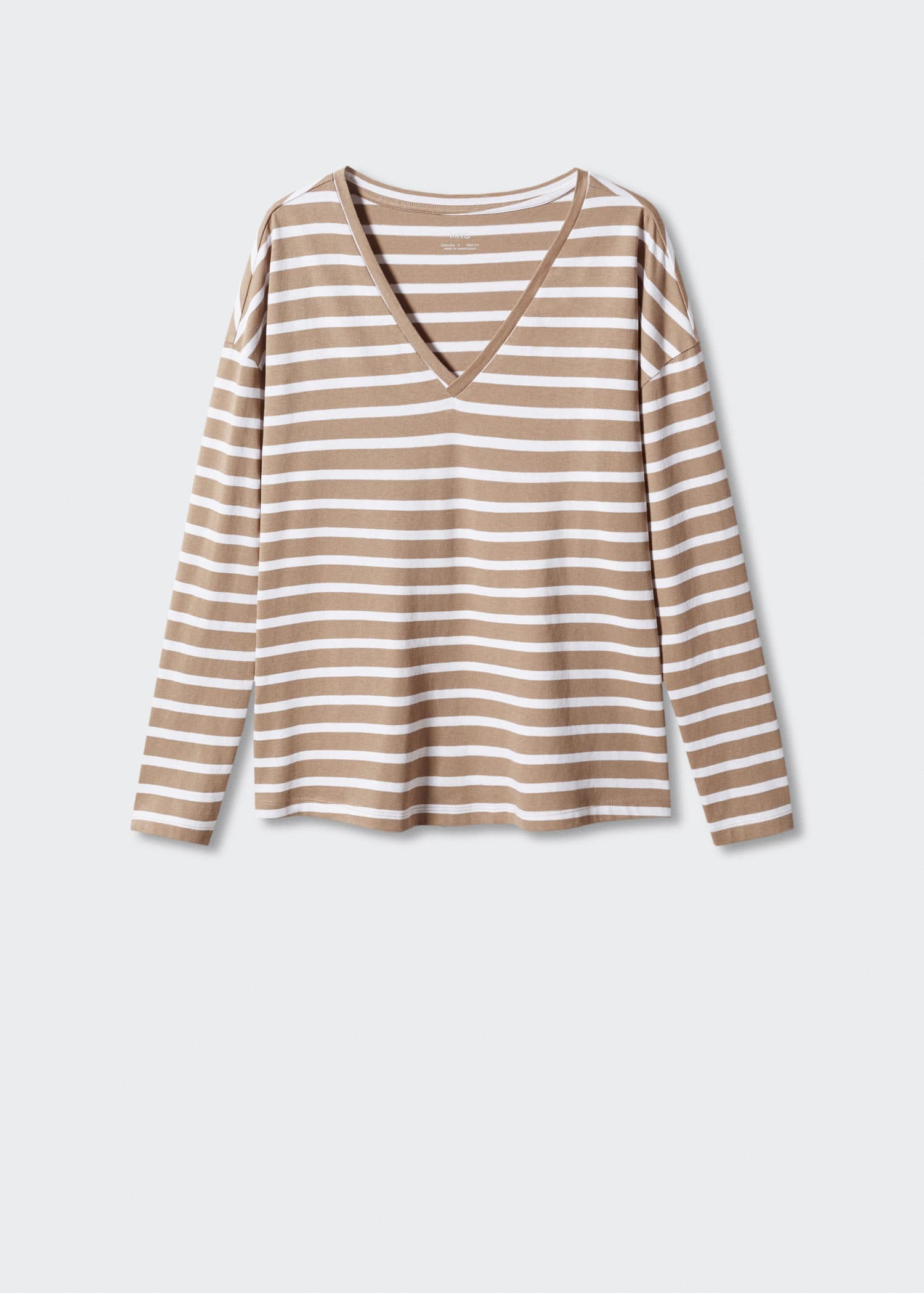 Camiseta algodón cuello pico