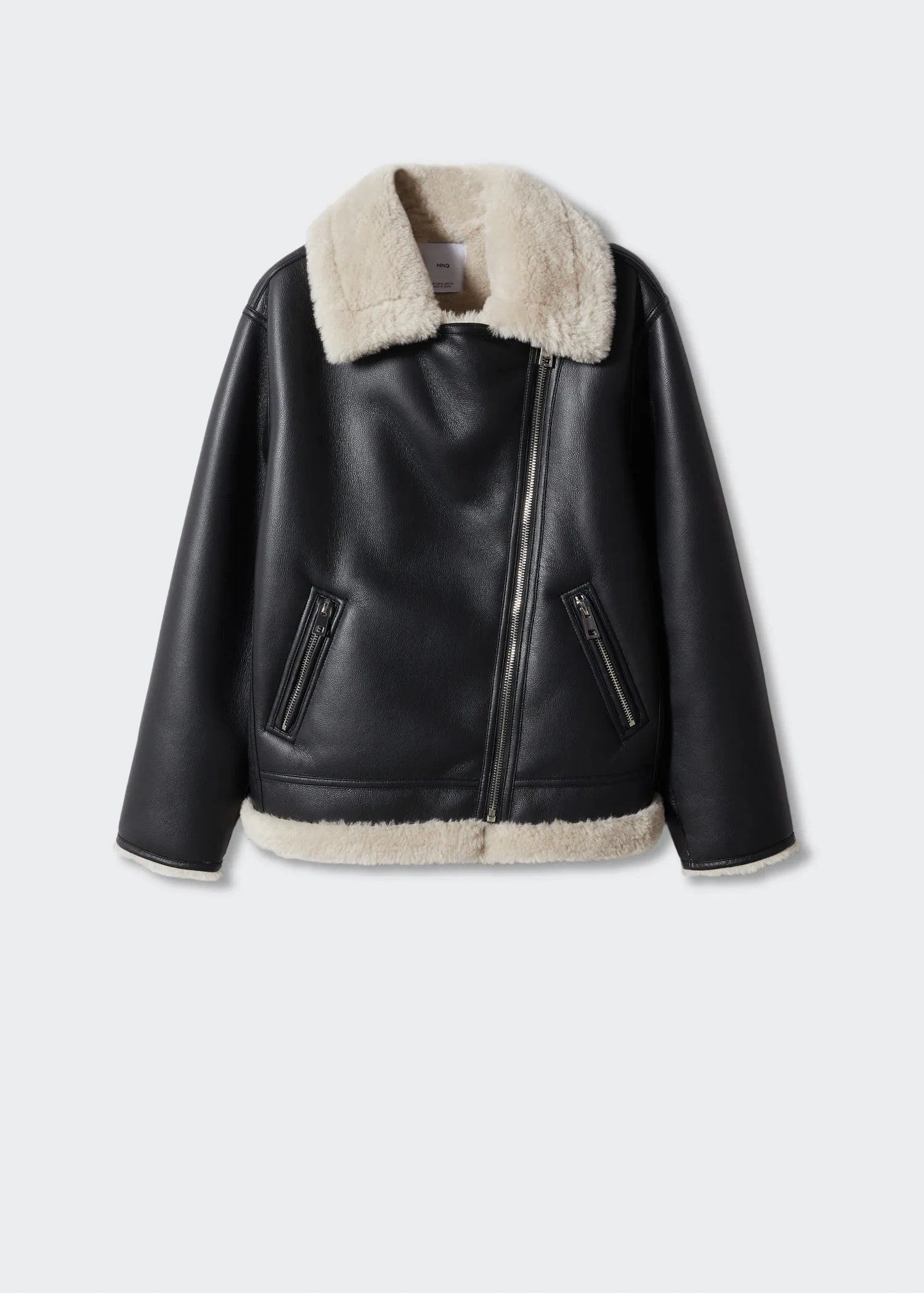 Chaqueta doble faz efecto piel