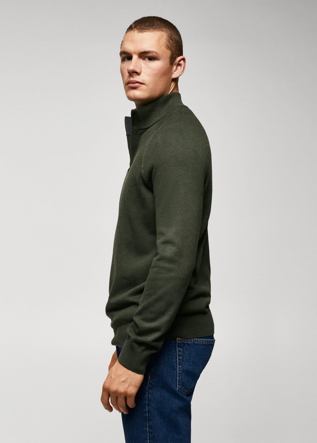 Jersey algodón cuello cremallera