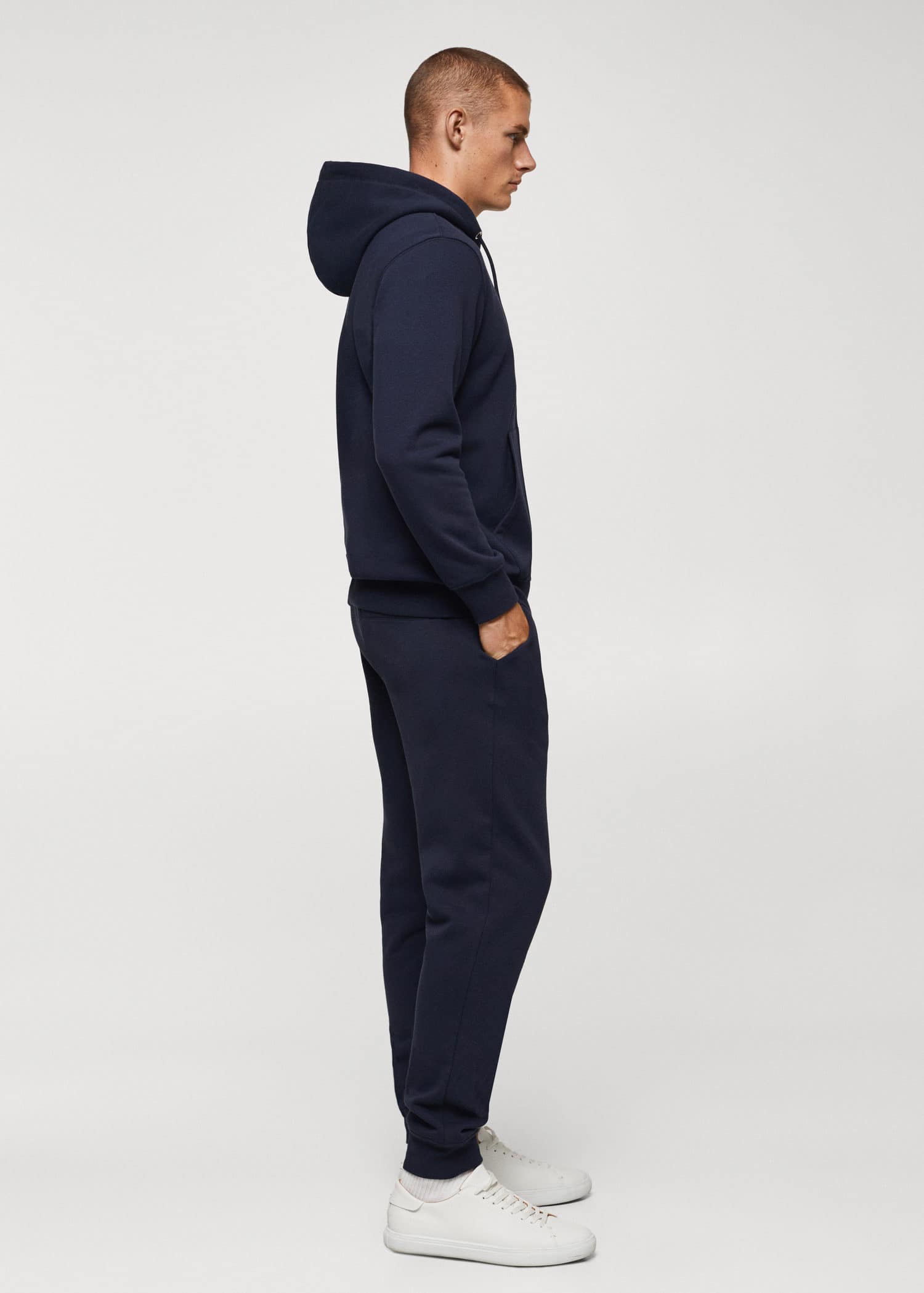 Sudadera algodón capucha cremallera