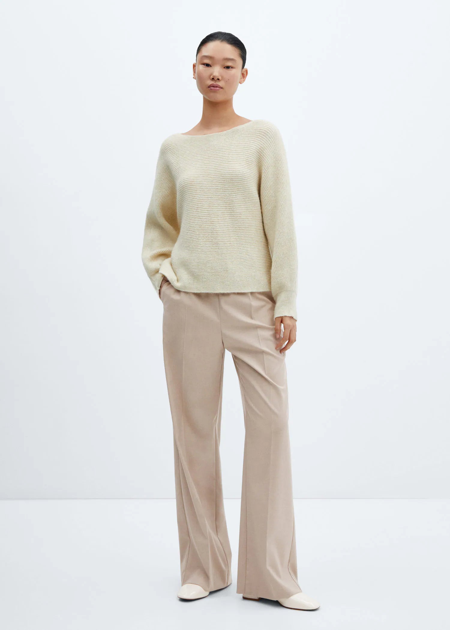 Pantalón wideleg cintura elástica