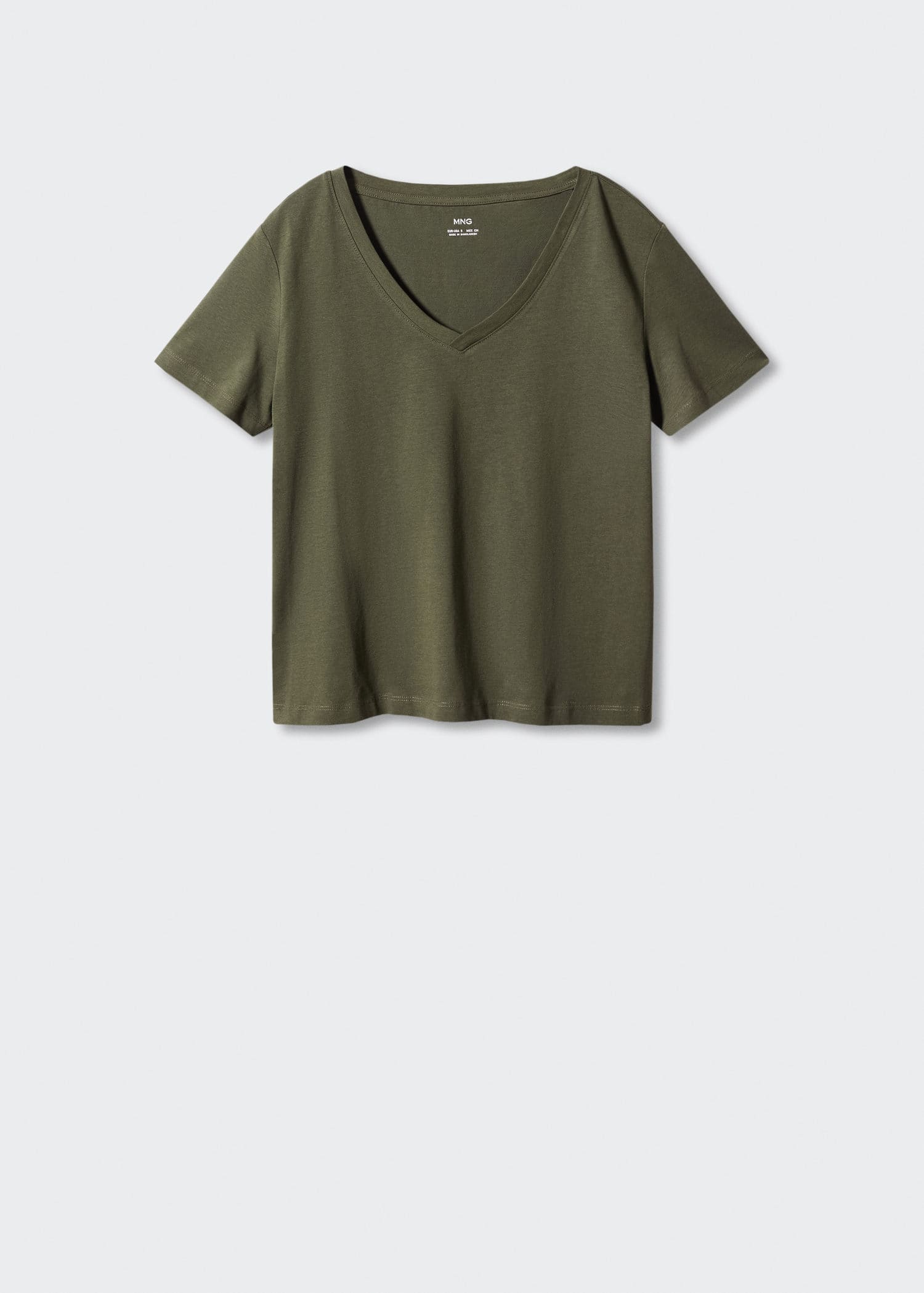 Camiseta algodón cuello pico