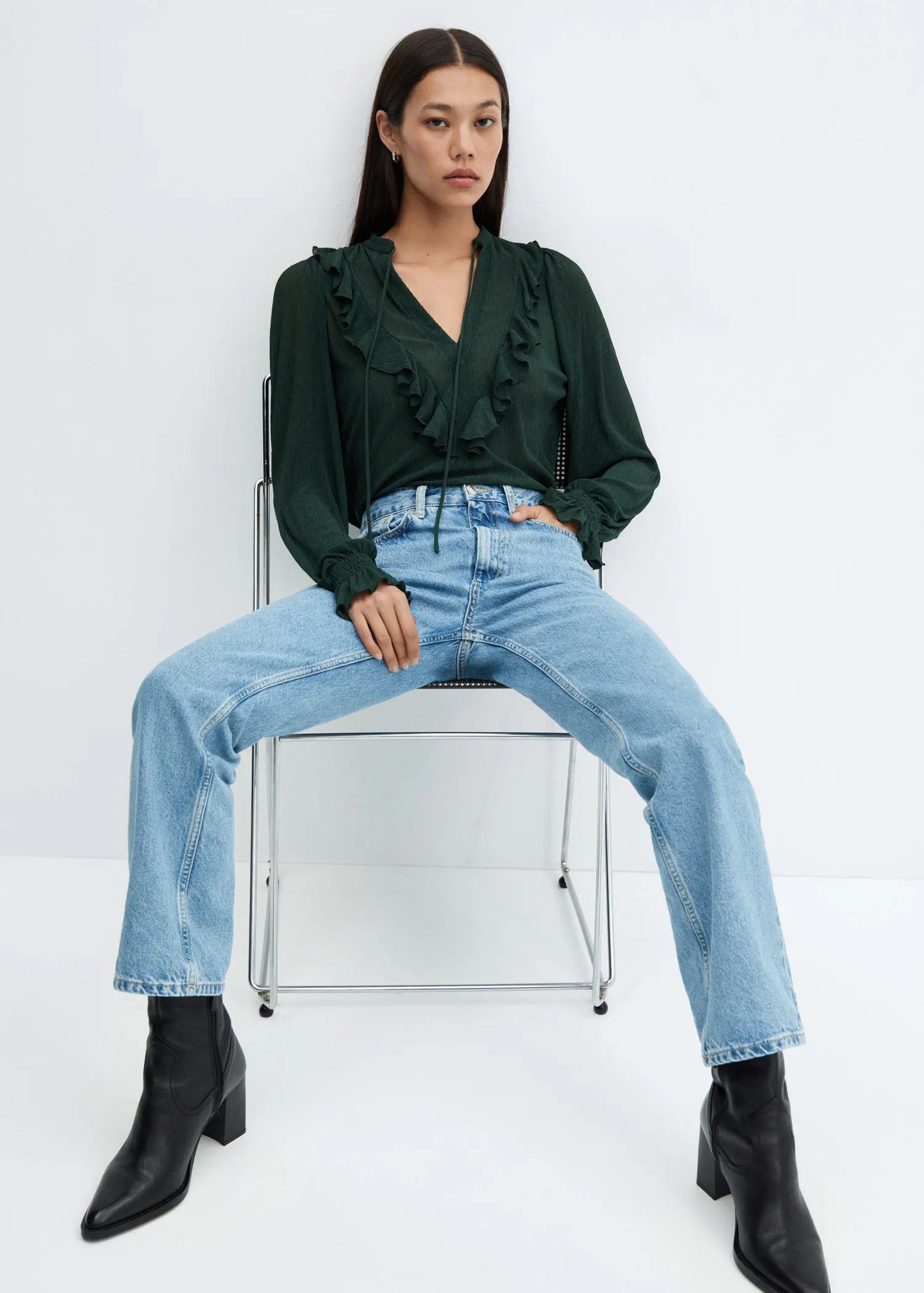Blusa fluida volante