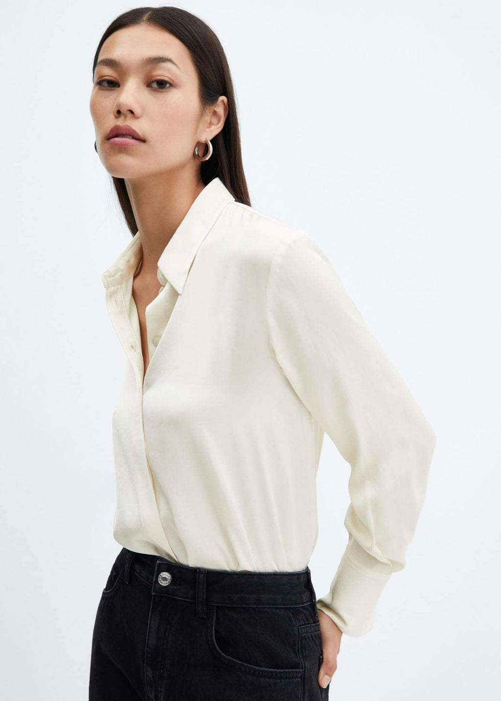 Camisa fluida satinada