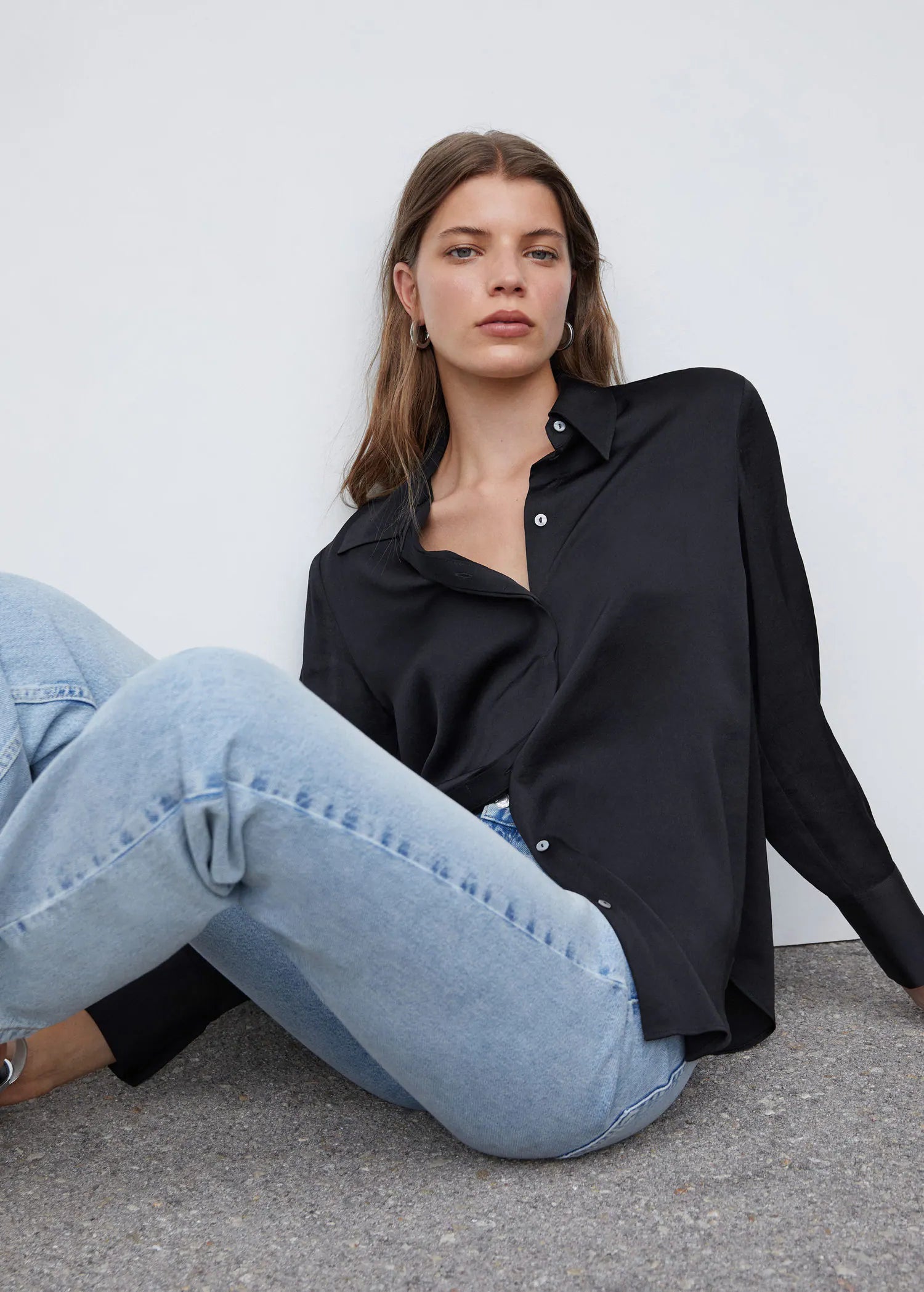 Camisa fluida satinada