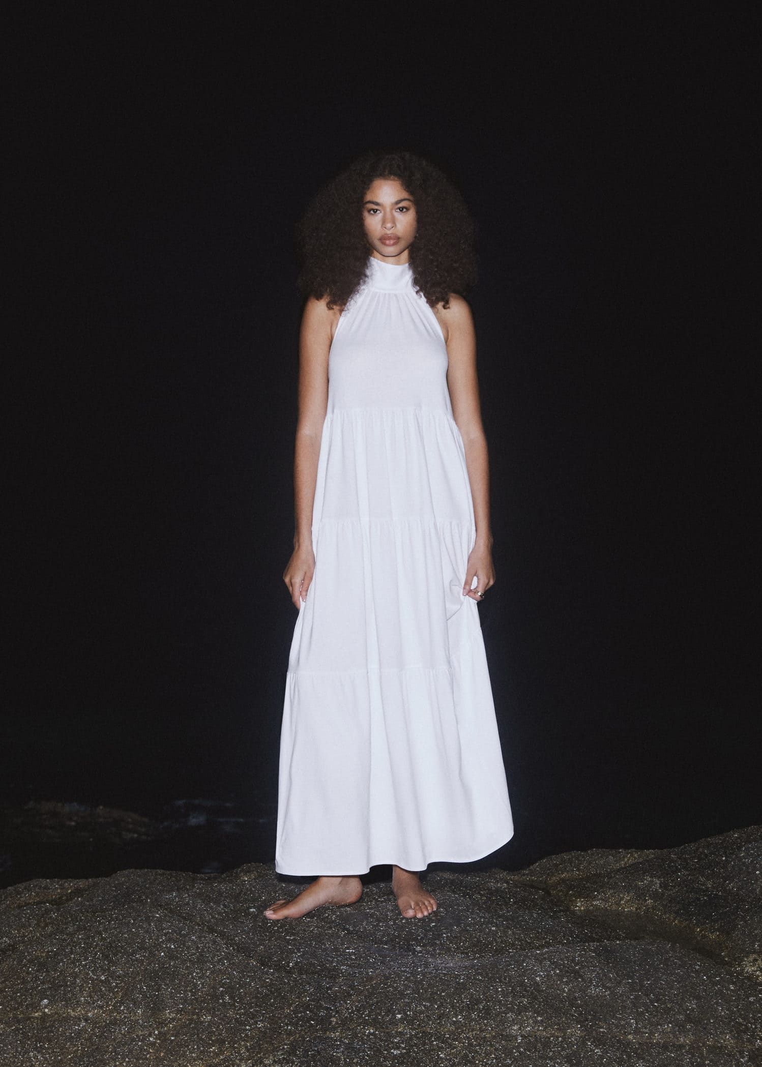 Vestido halter espalda abierta