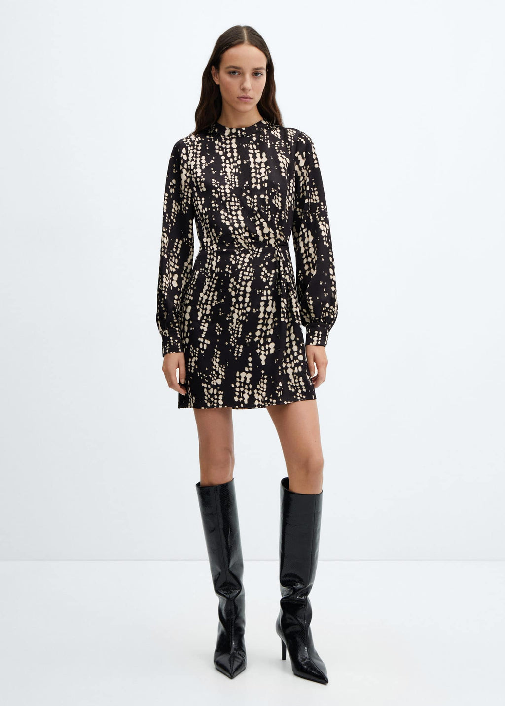 Vestido estampado pliegue