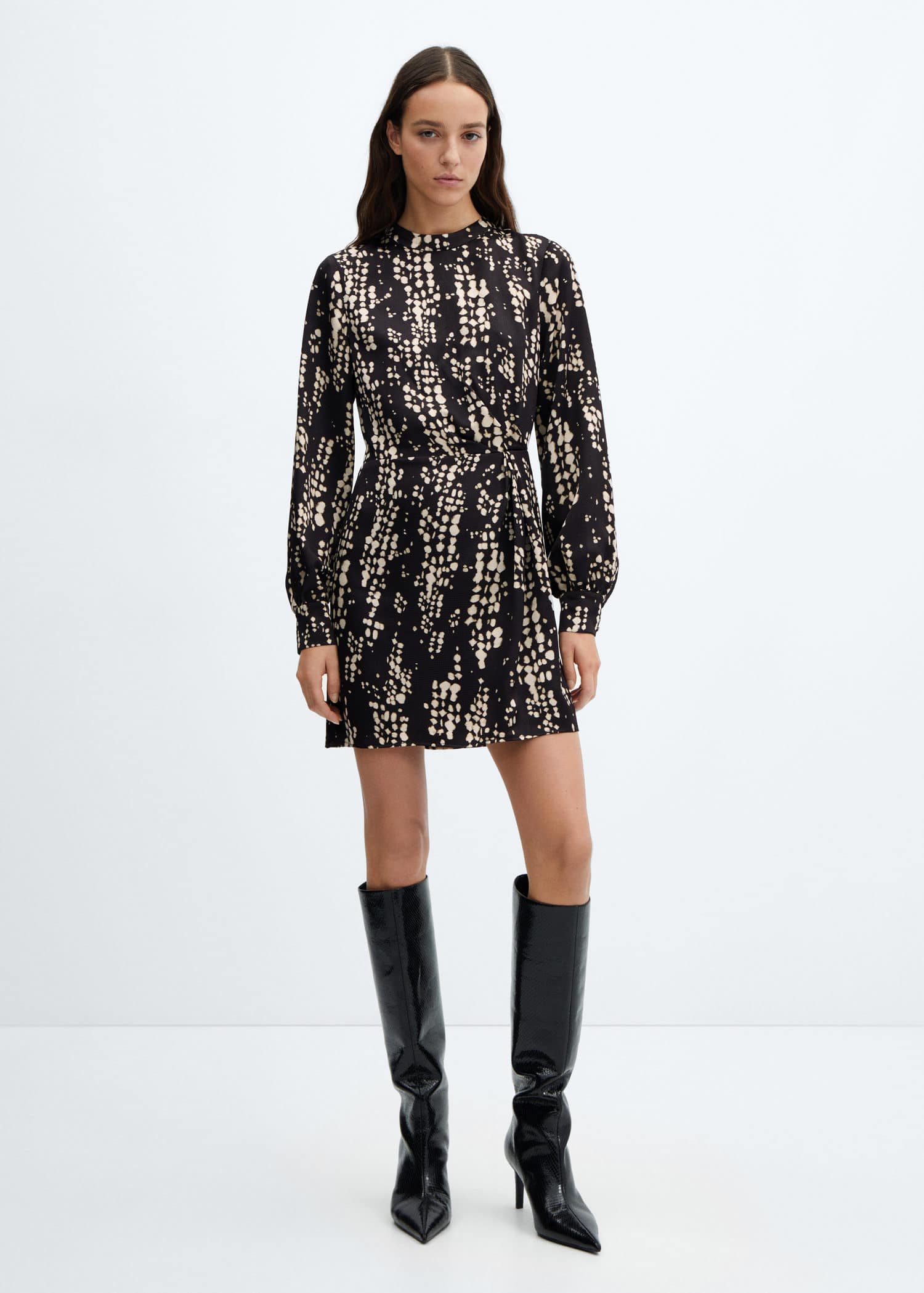 Vestido estampado pliegue