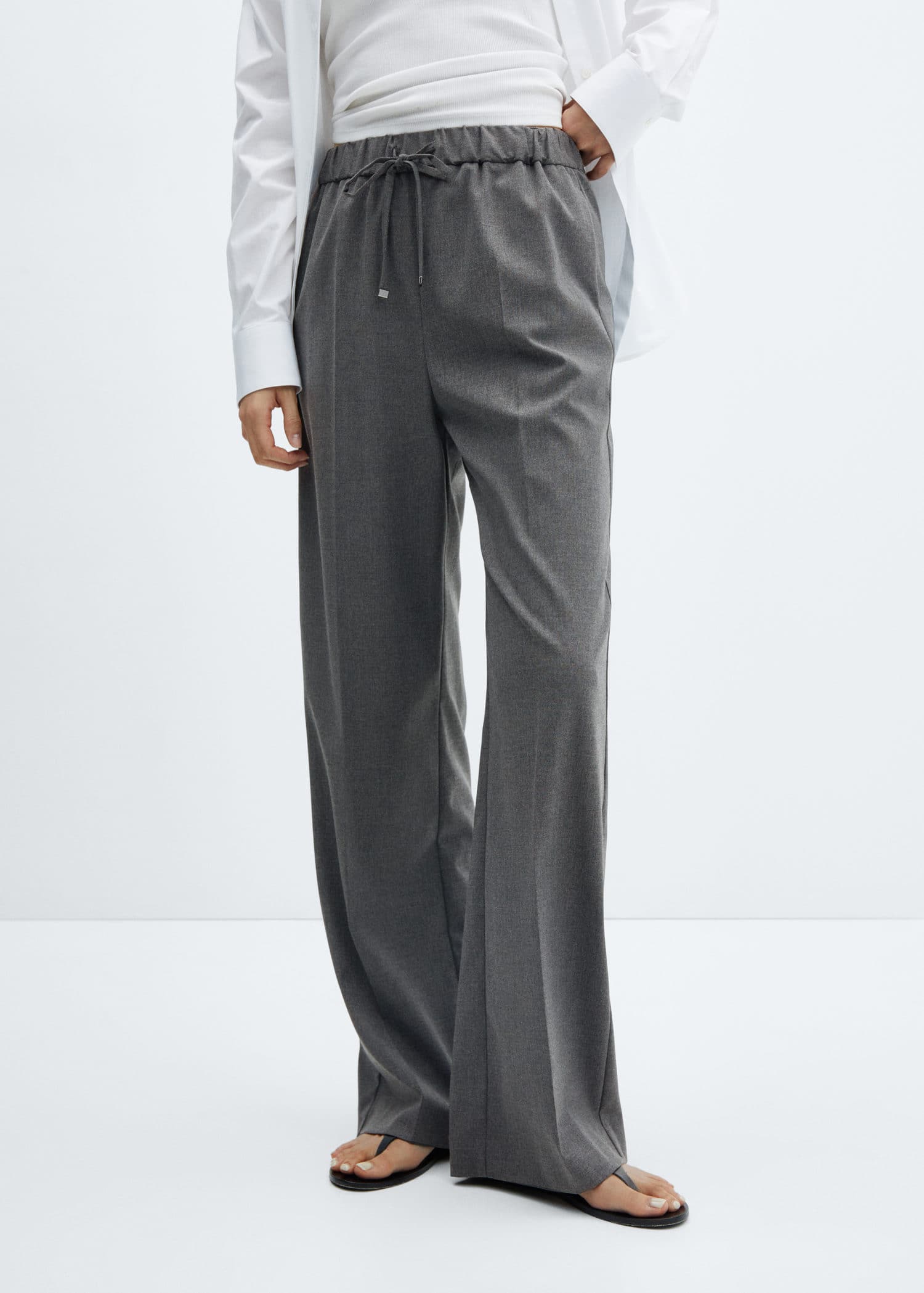 Pantalón wideleg cintura elástica