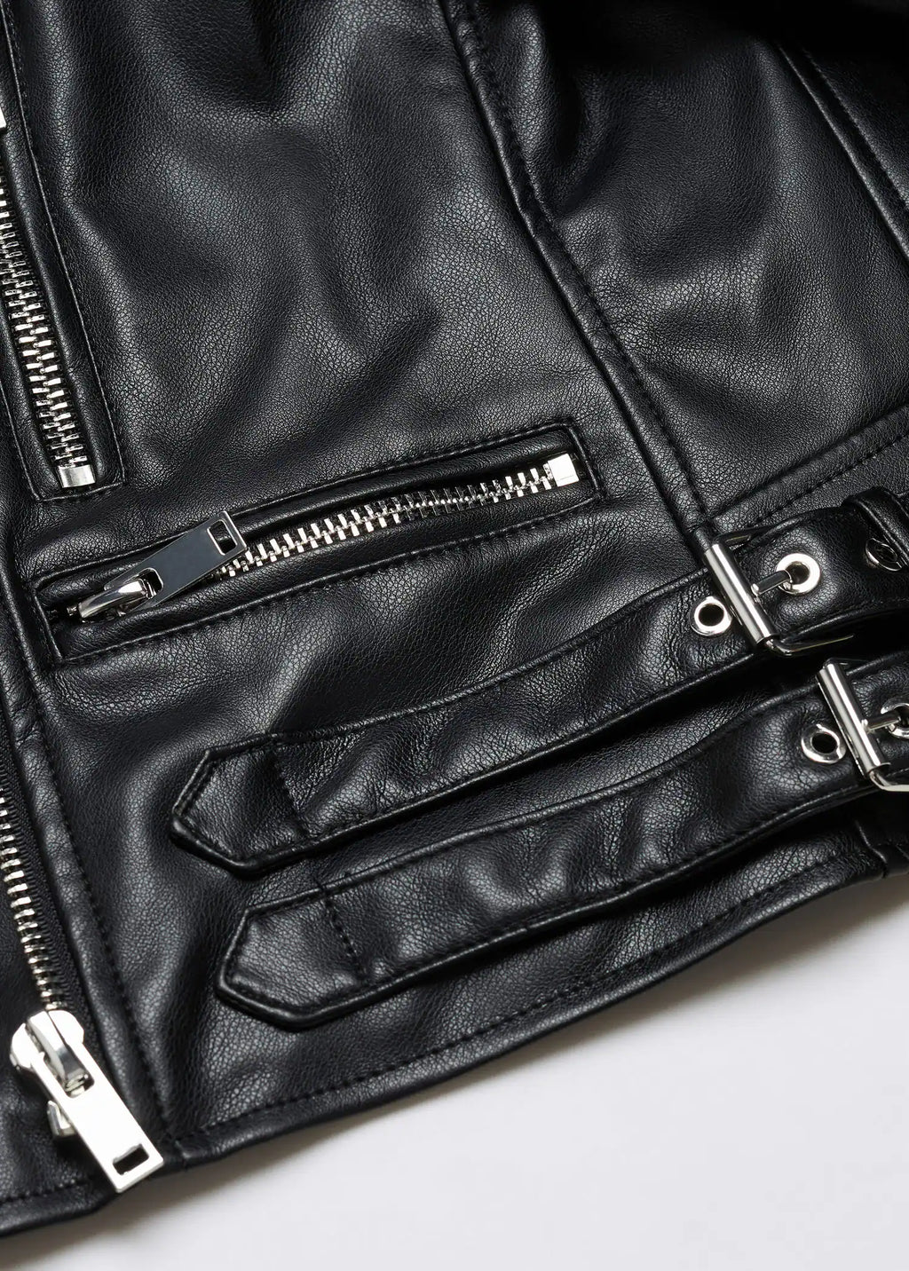 Chaqueta biker efecto piel