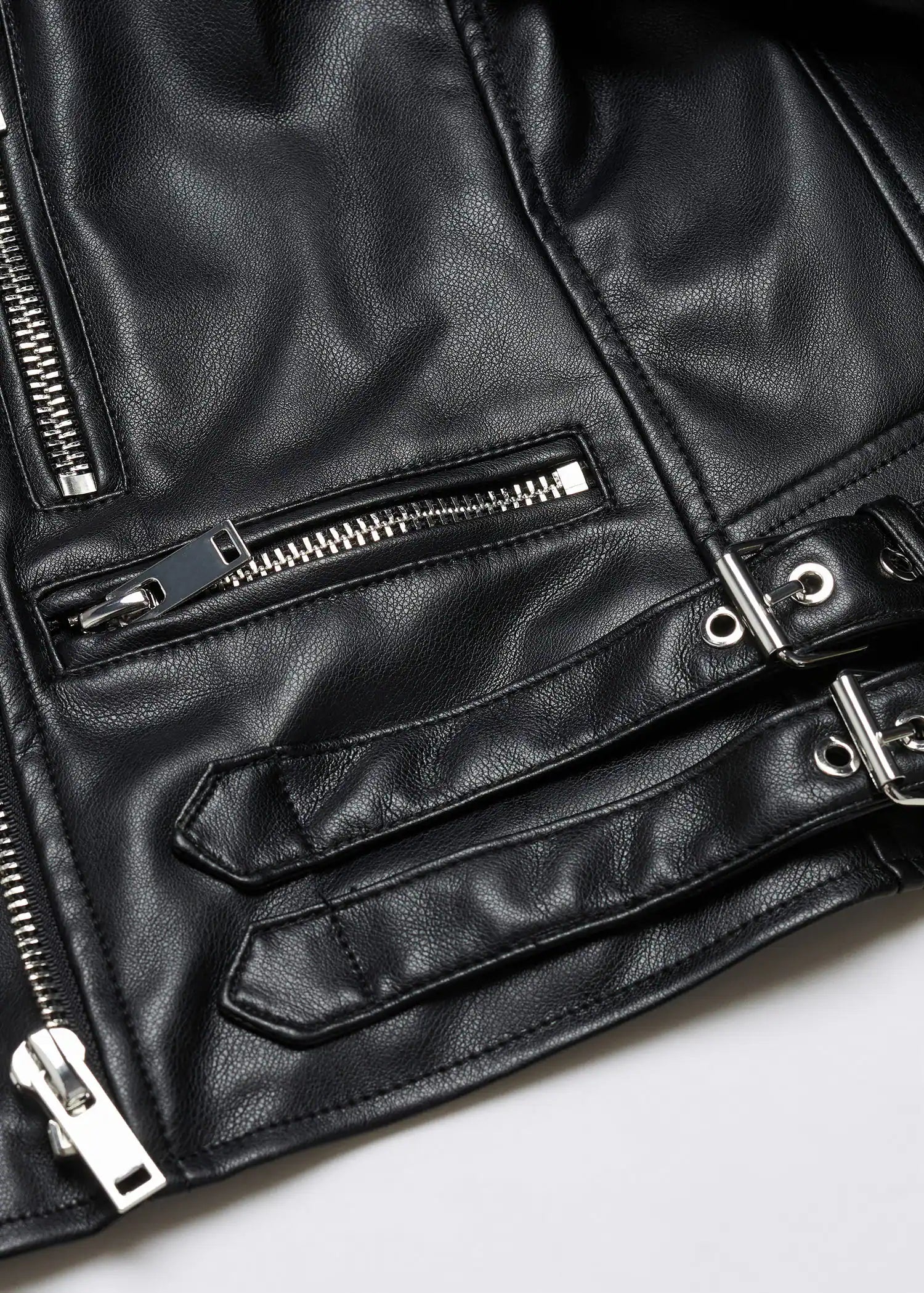 Chaqueta biker efecto piel