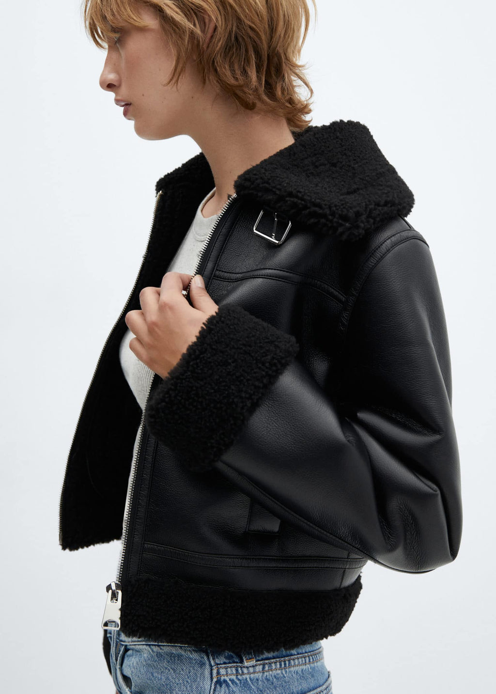Cazadora biker doble faz