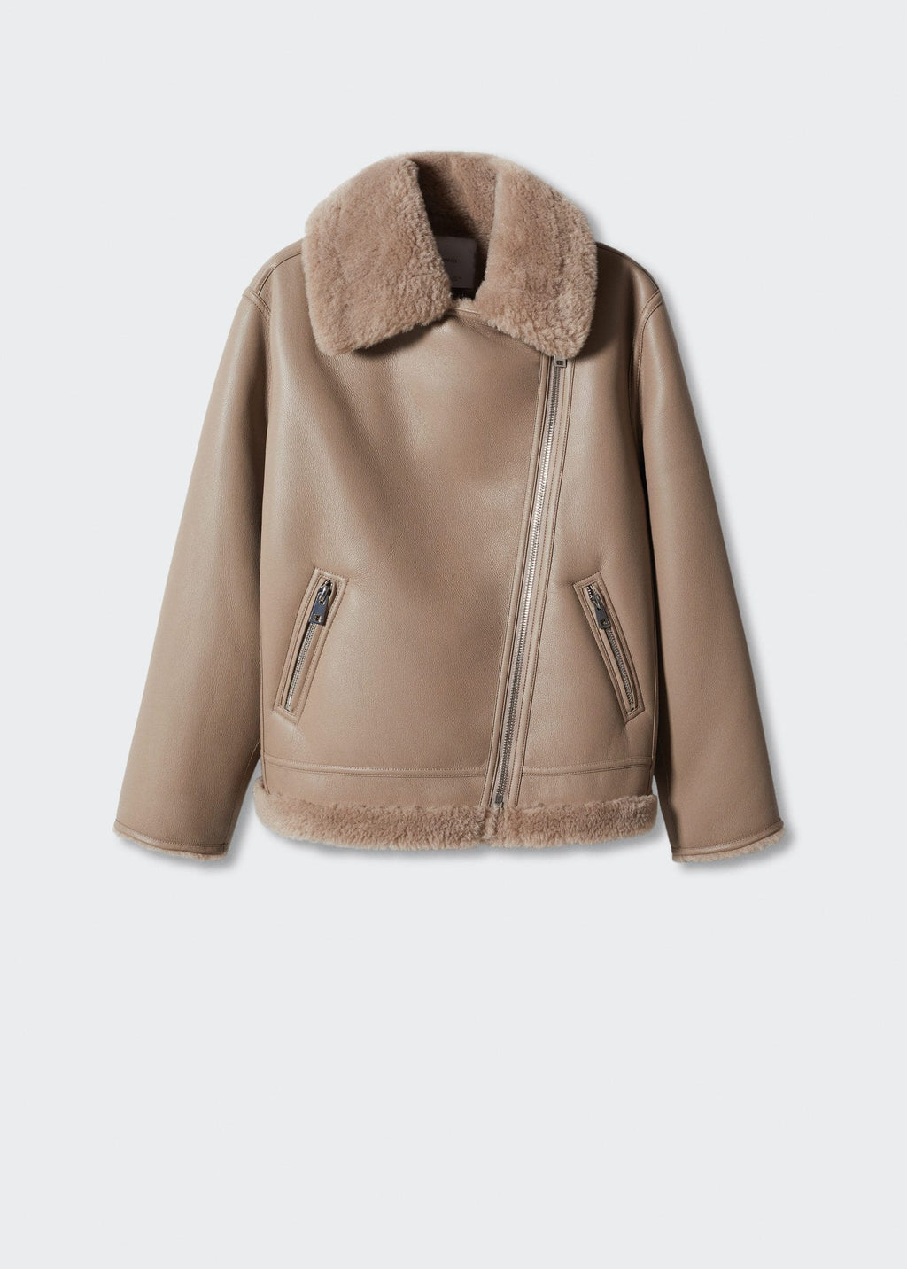 Chaqueta doble faz efecto piel