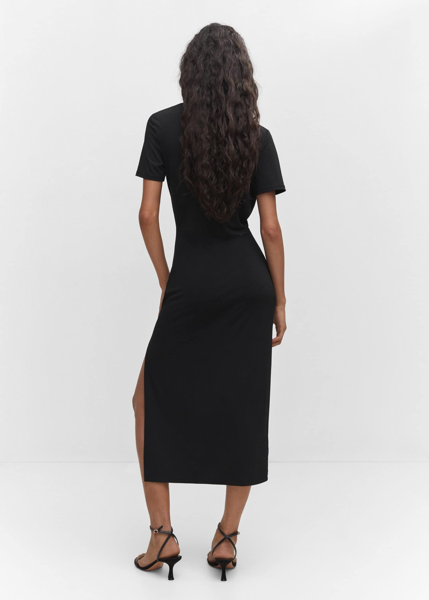 Vestido punto detalle drapeado