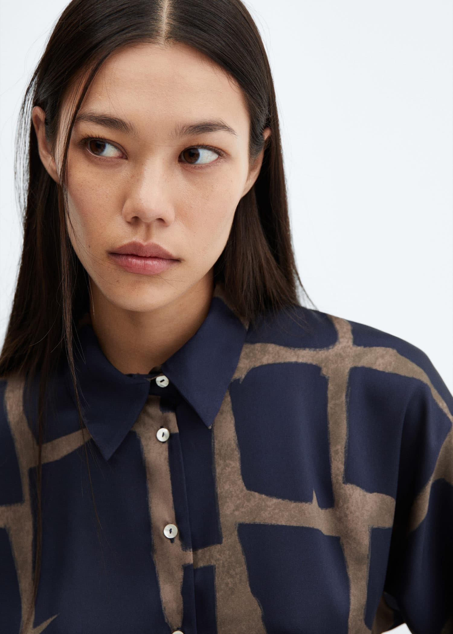 Camisa larga estampada