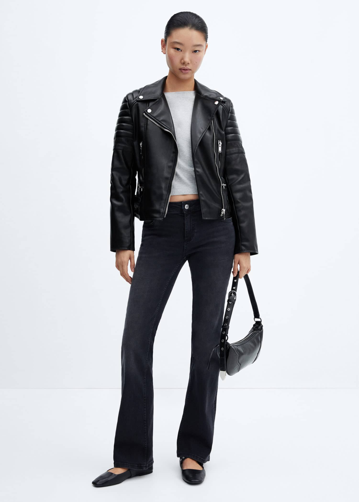 Chaqueta biker efecto piel