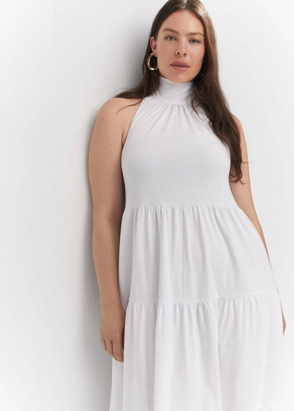Vestido halter espalda abierta