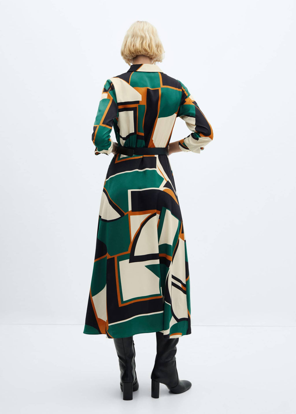Vestido camisero geométrico