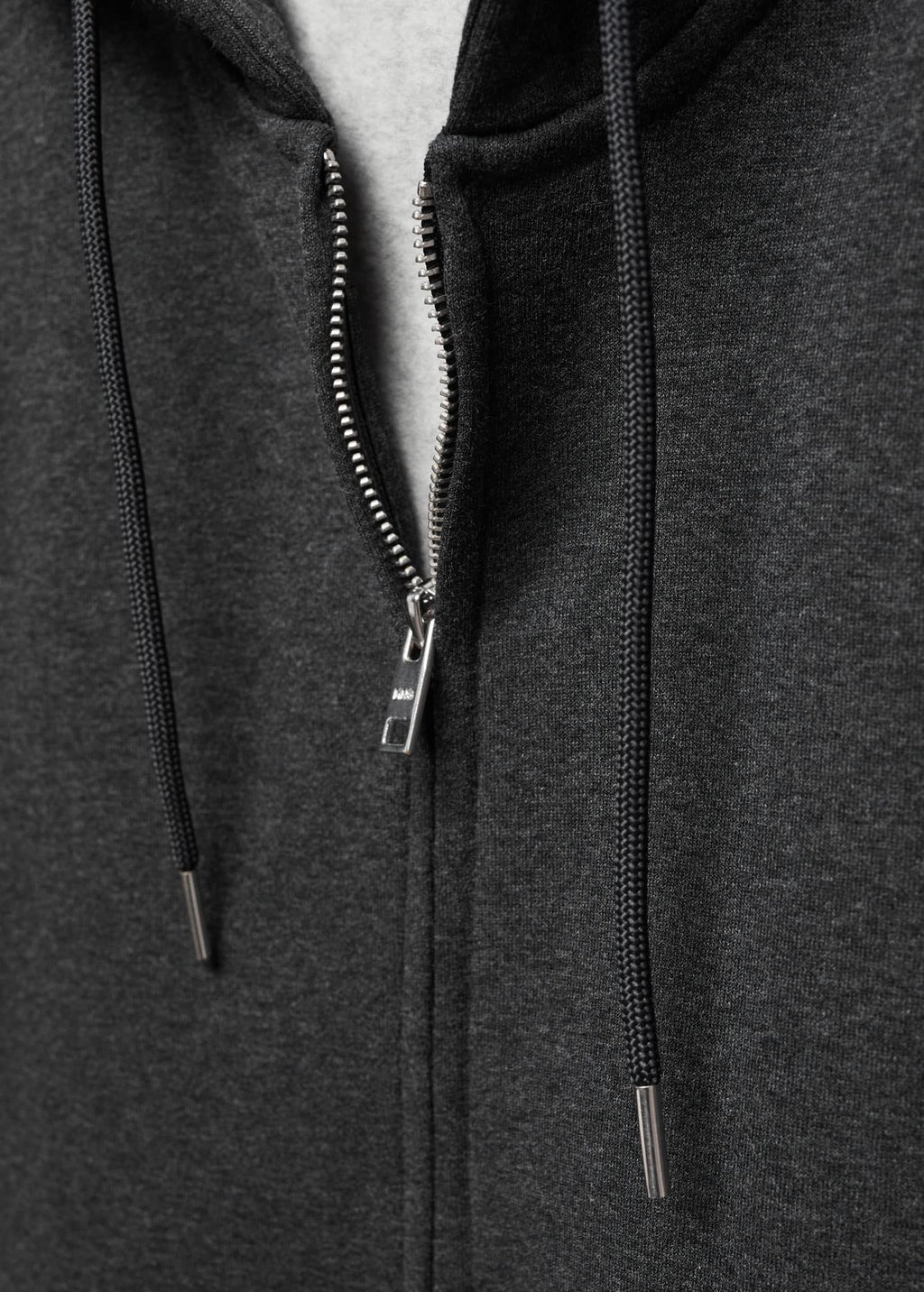 Sudadera algodón capucha cremallera