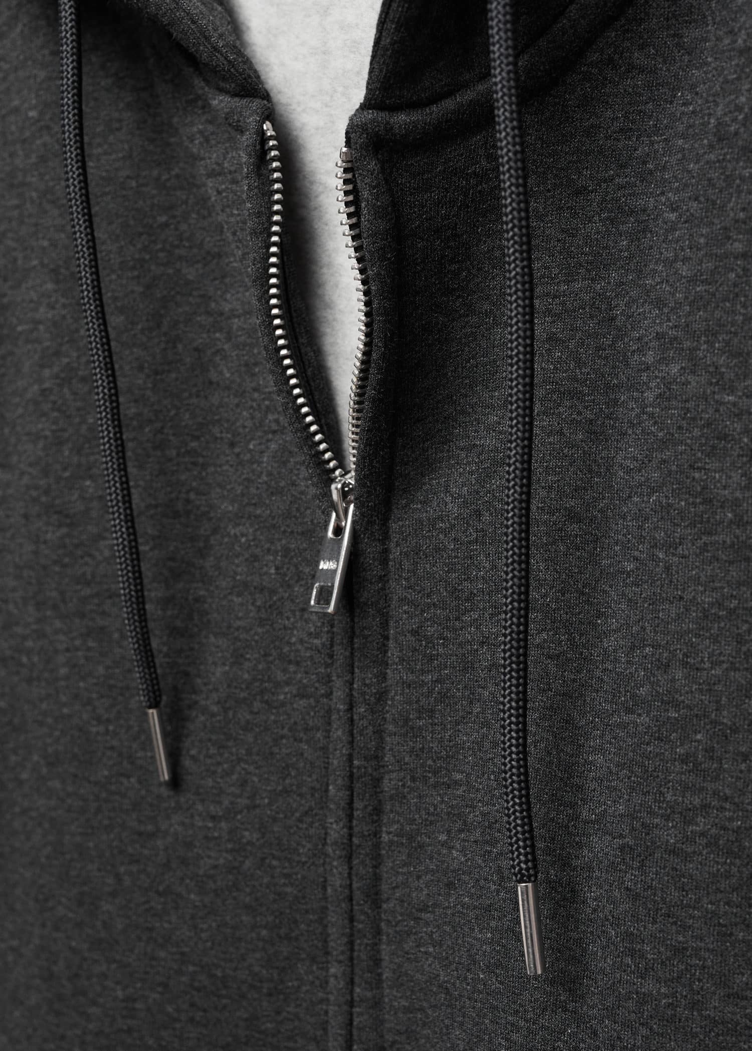 Sudadera algodón capucha cremallera