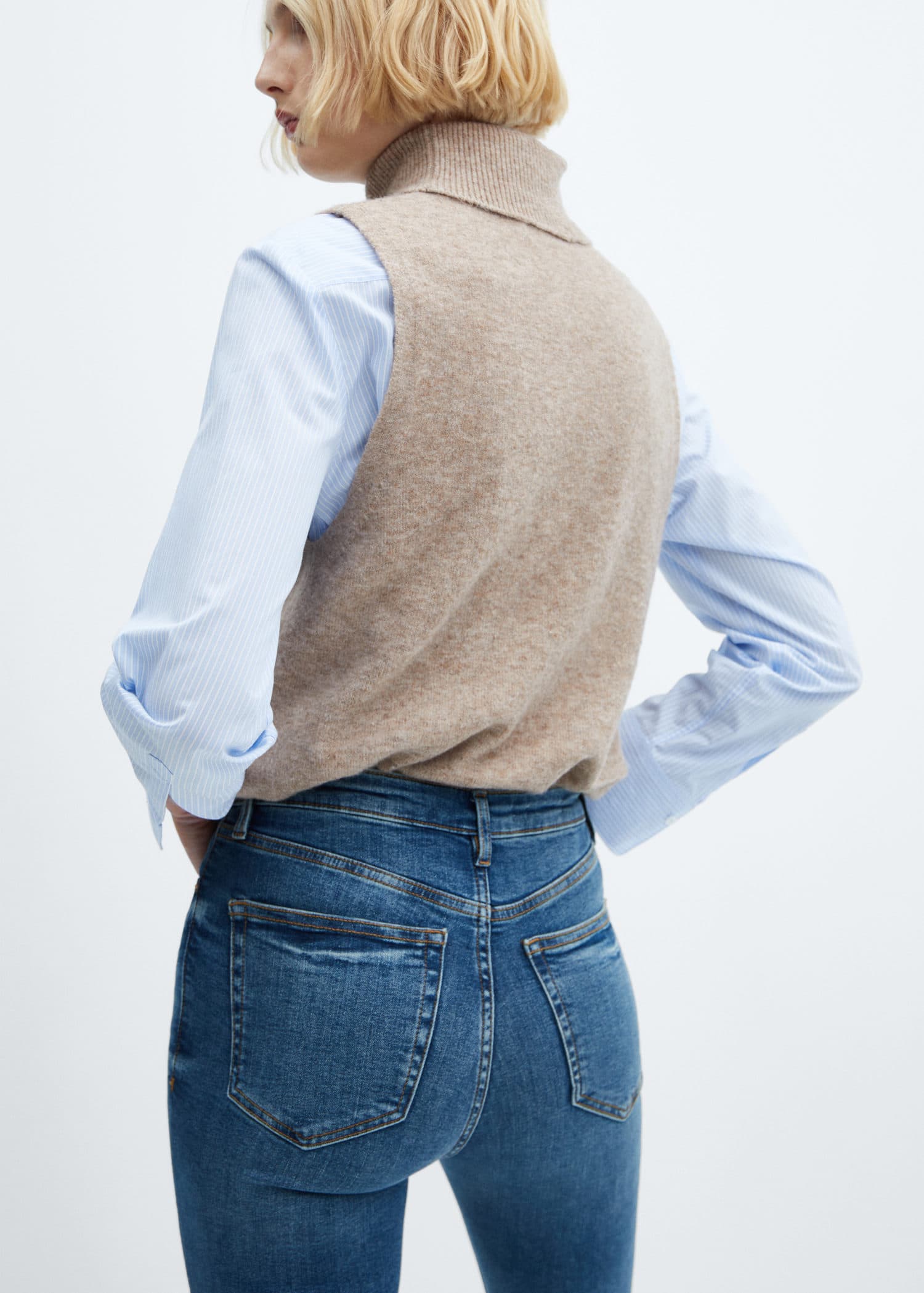 Jeans skinny tiro alto
