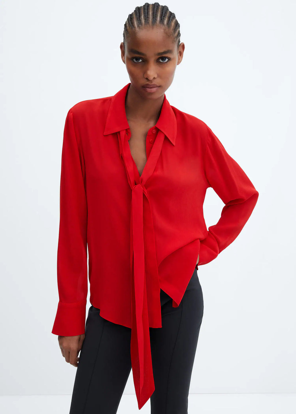 Blusa lazo cuello