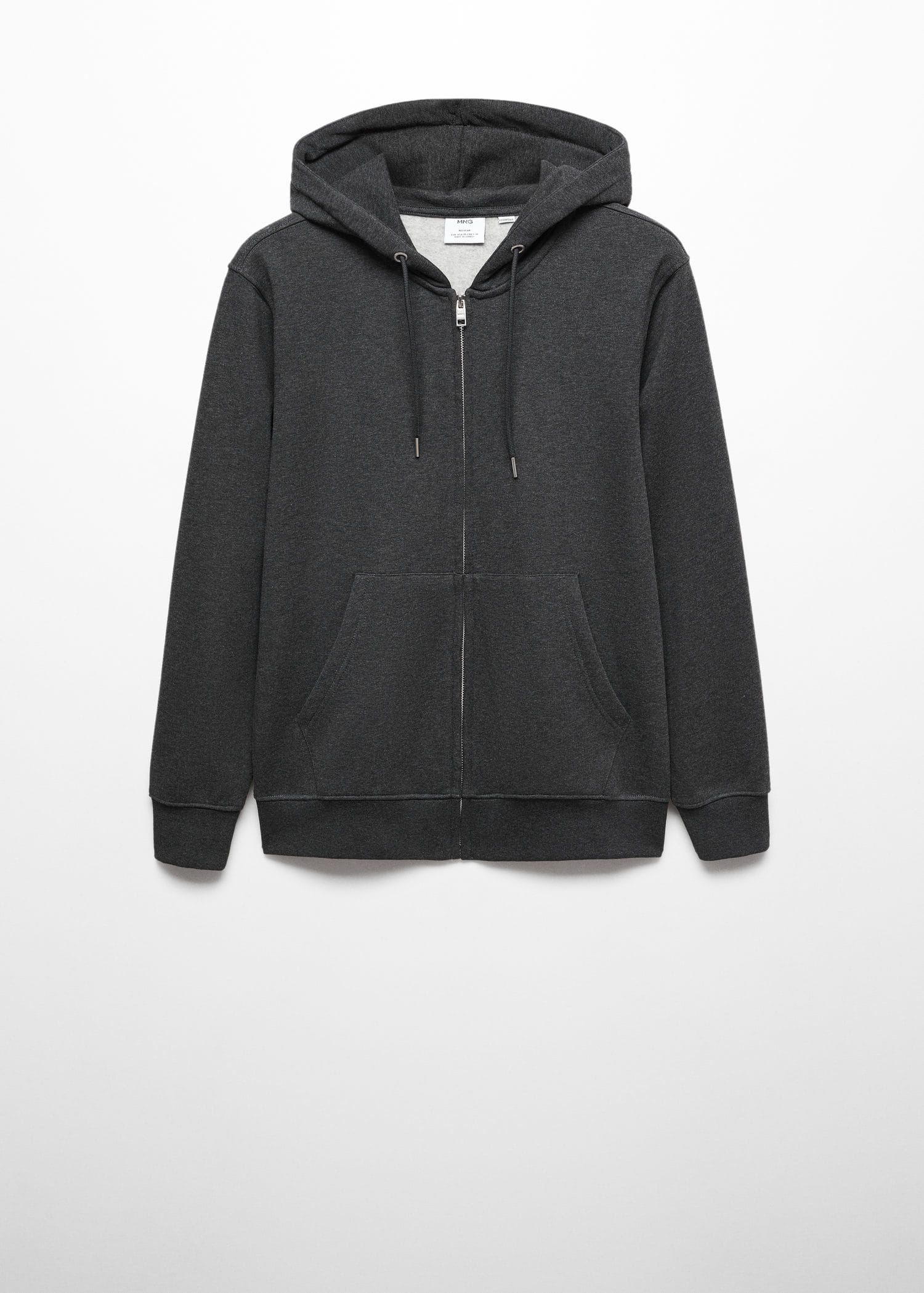 Sudadera algodón capucha cremallera