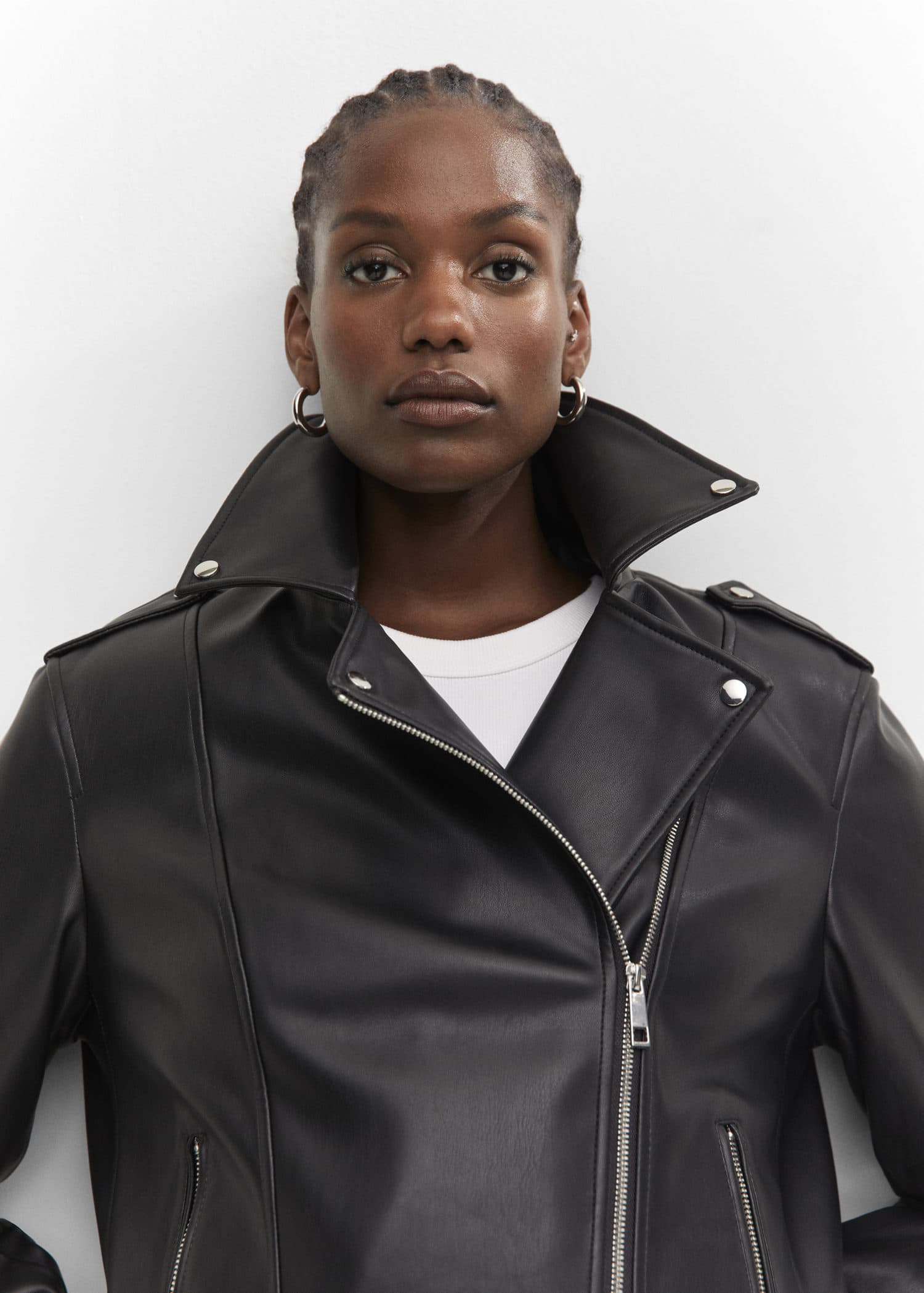Cazadora biker efecto piel