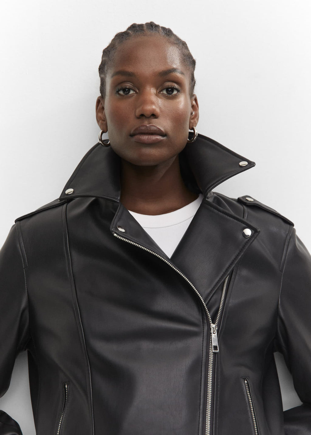 Cazadora biker efecto piel