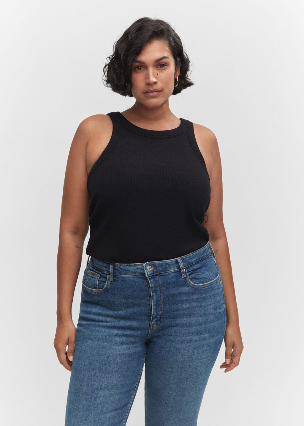 Jeans skinny tiro alto