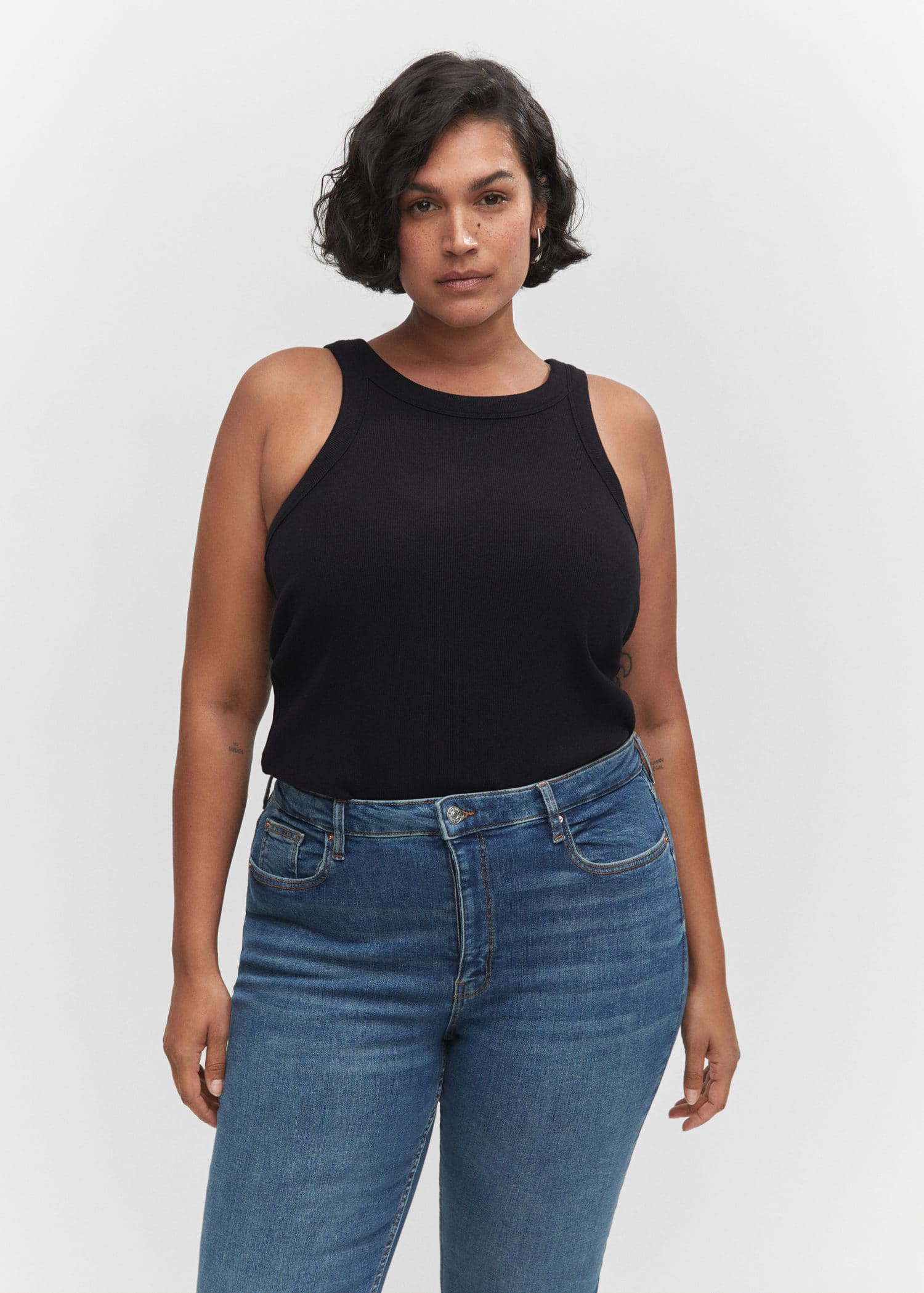 Jeans skinny tiro alto