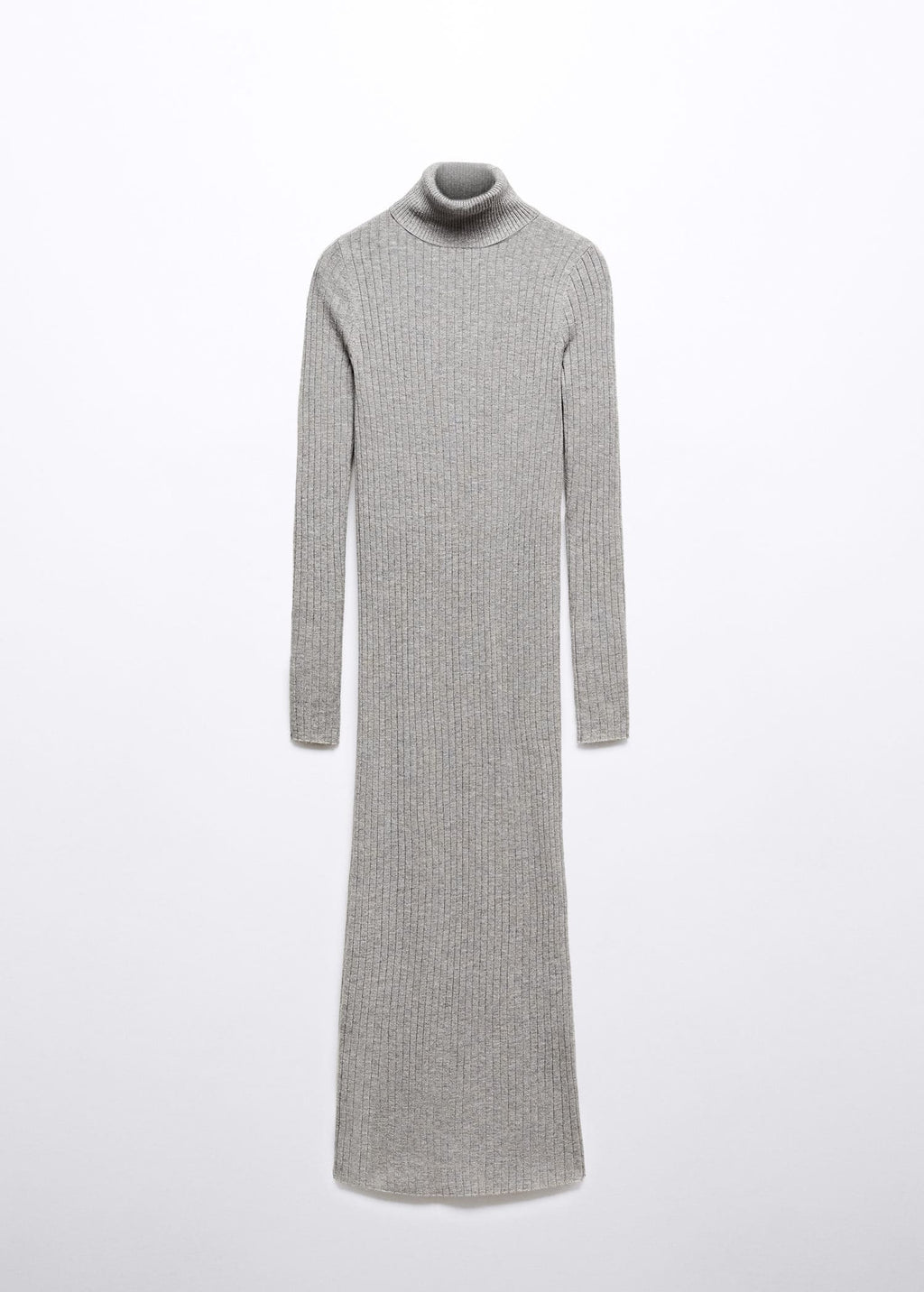 Vestido midi canalé cuello alto