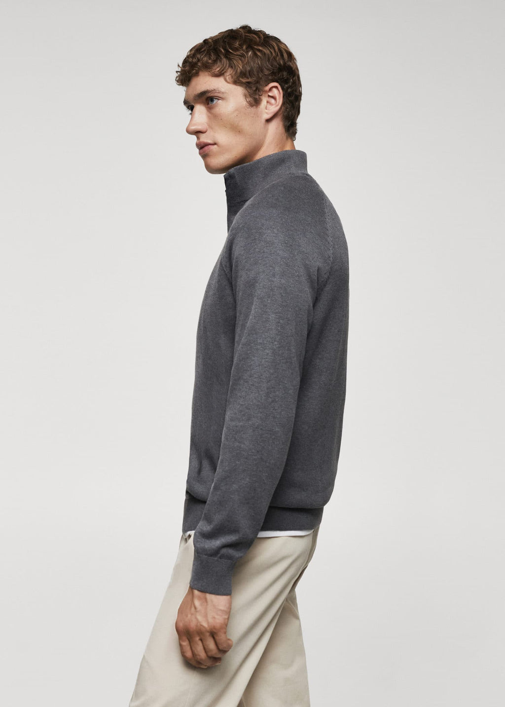 Jersey algodón cuello cremallera