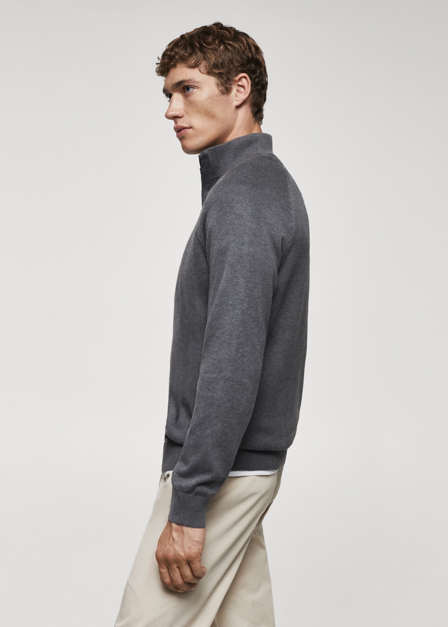 Jersey algodón cuello cremallera