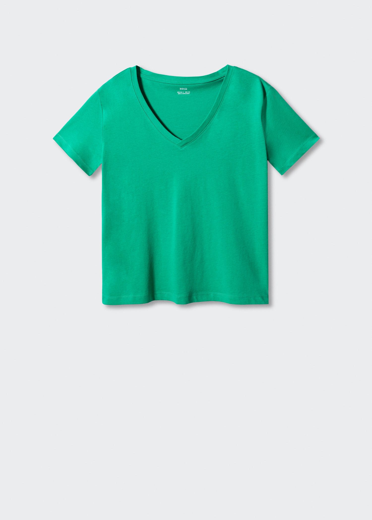 Camiseta algodón cuello pico