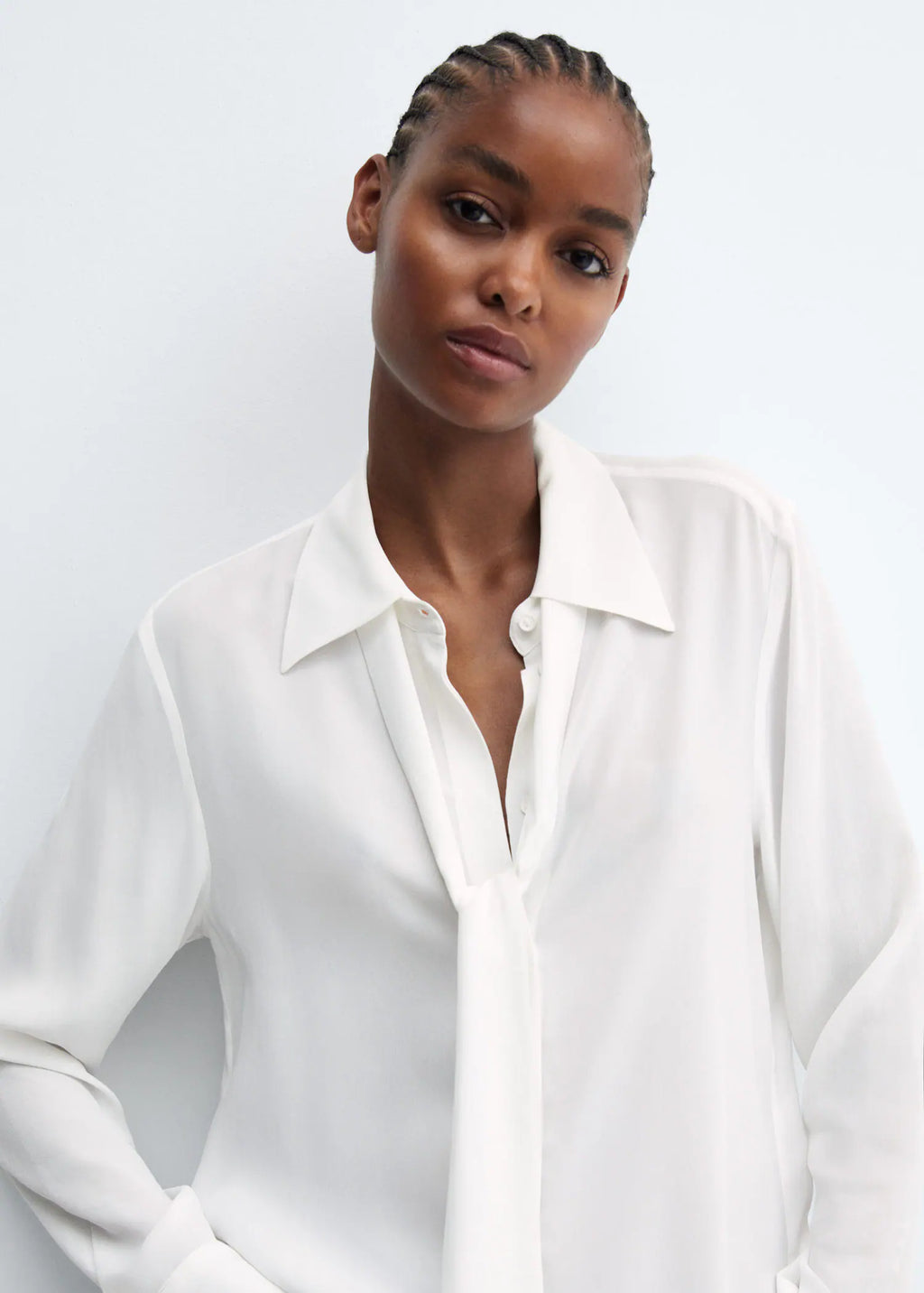Blusa lazo cuello