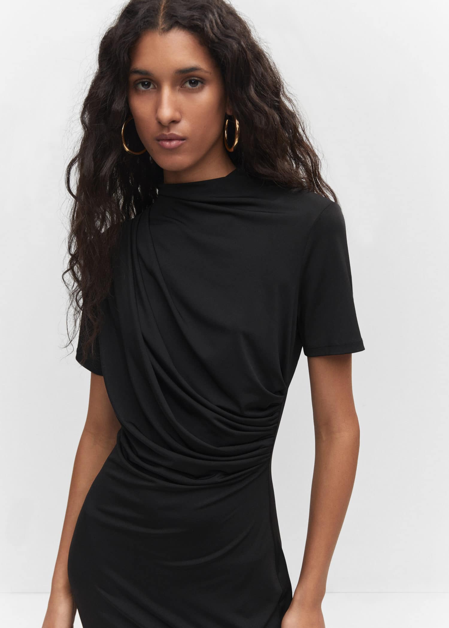 Vestido punto detalle drapeado
