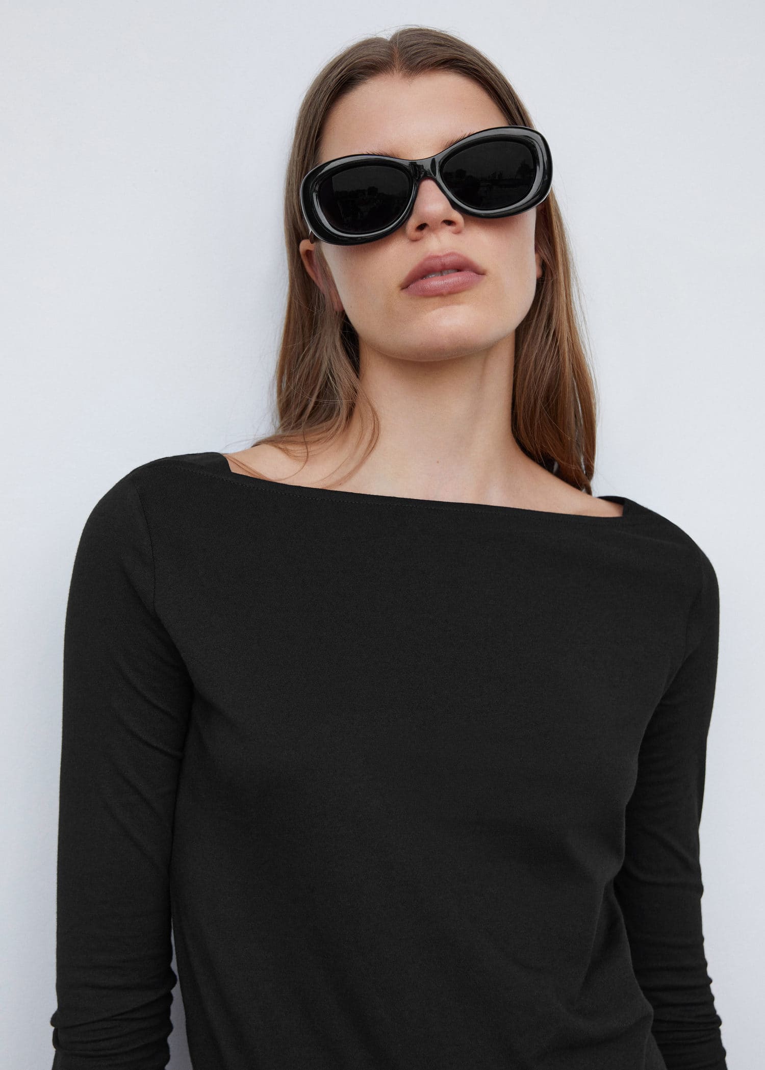 Camiseta cuello barco algodón