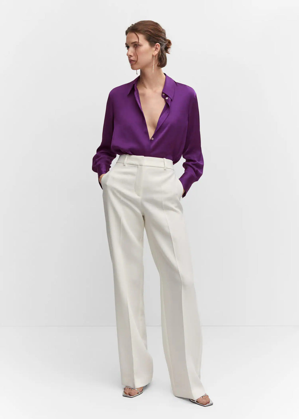 Camisa fluida satinada